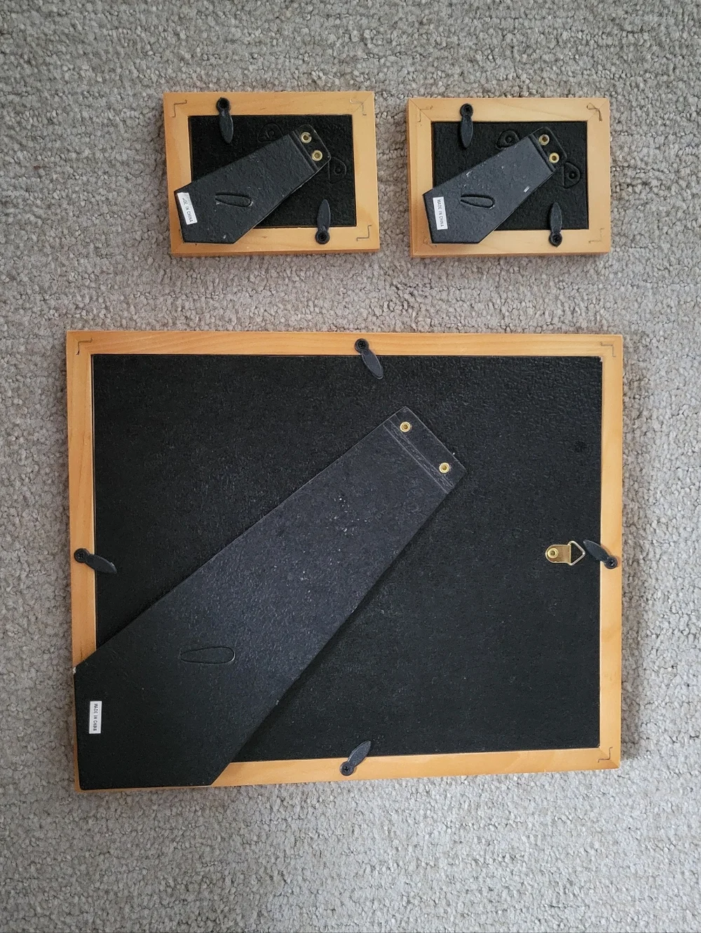 Pine Wood Y2K Modern Picture Frames, Set of 3